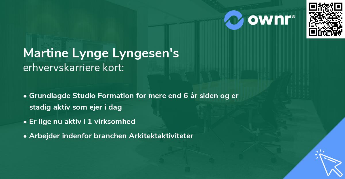 Martine Lynge Lyngesen's erhvervskarriere kort