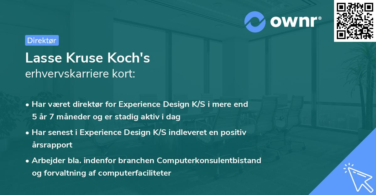 Lasse Kruse Koch's erhvervskarriere kort