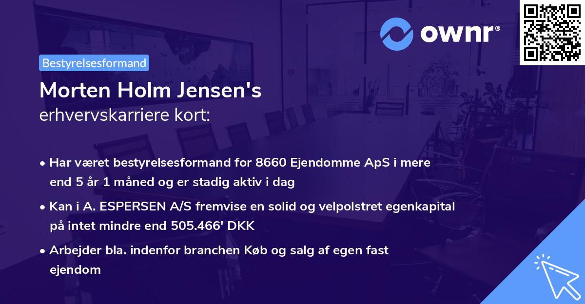 Morten Holm Jensen's erhvervskarriere kort