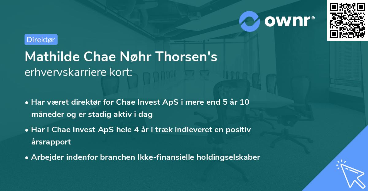 Mathilde Chae Nøhr Thorsen's erhvervskarriere kort