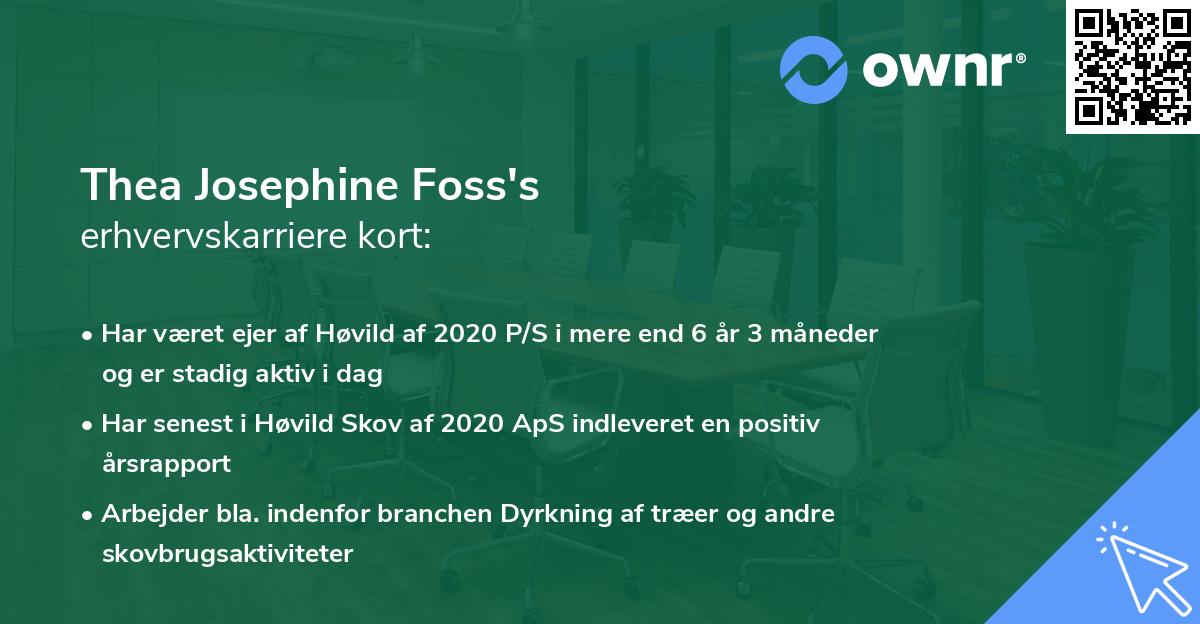 Thea Josephine Foss's erhvervskarriere kort