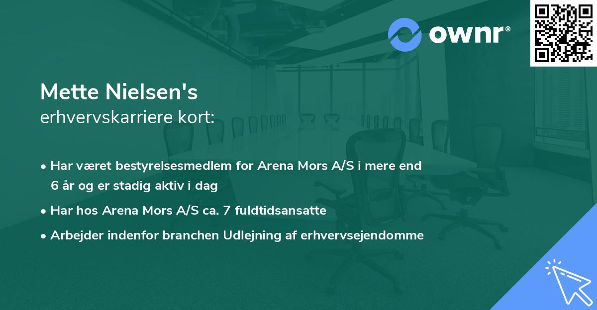 Mette Nielsen's erhvervskarriere kort