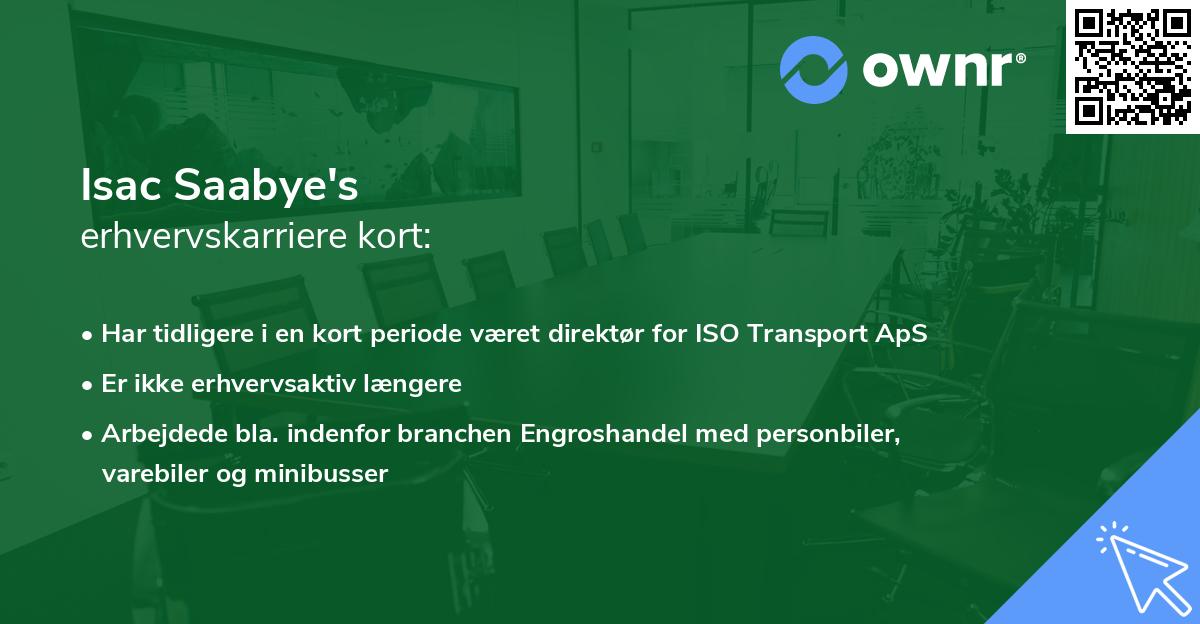 Isac Saabye's erhvervskarriere kort