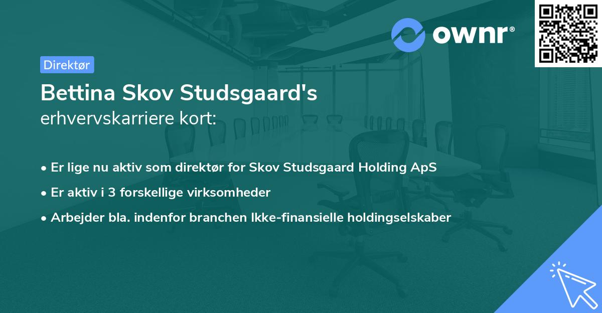 Bettina Skov Studsgaard's erhvervskarriere kort