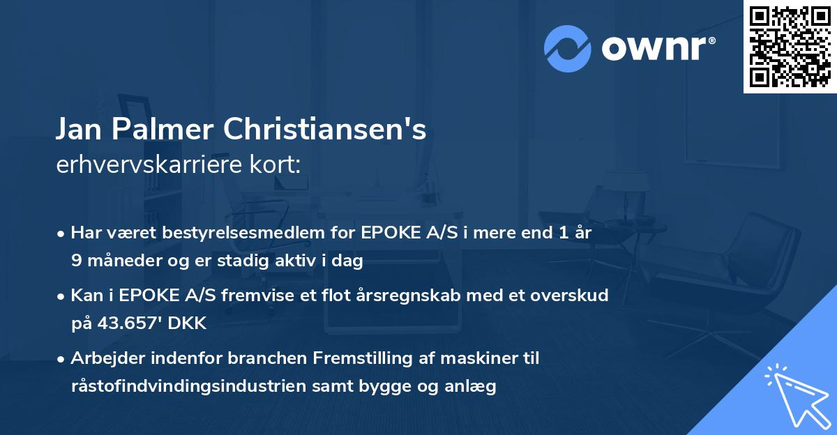 Jan Palmer Christiansen's erhvervskarriere kort