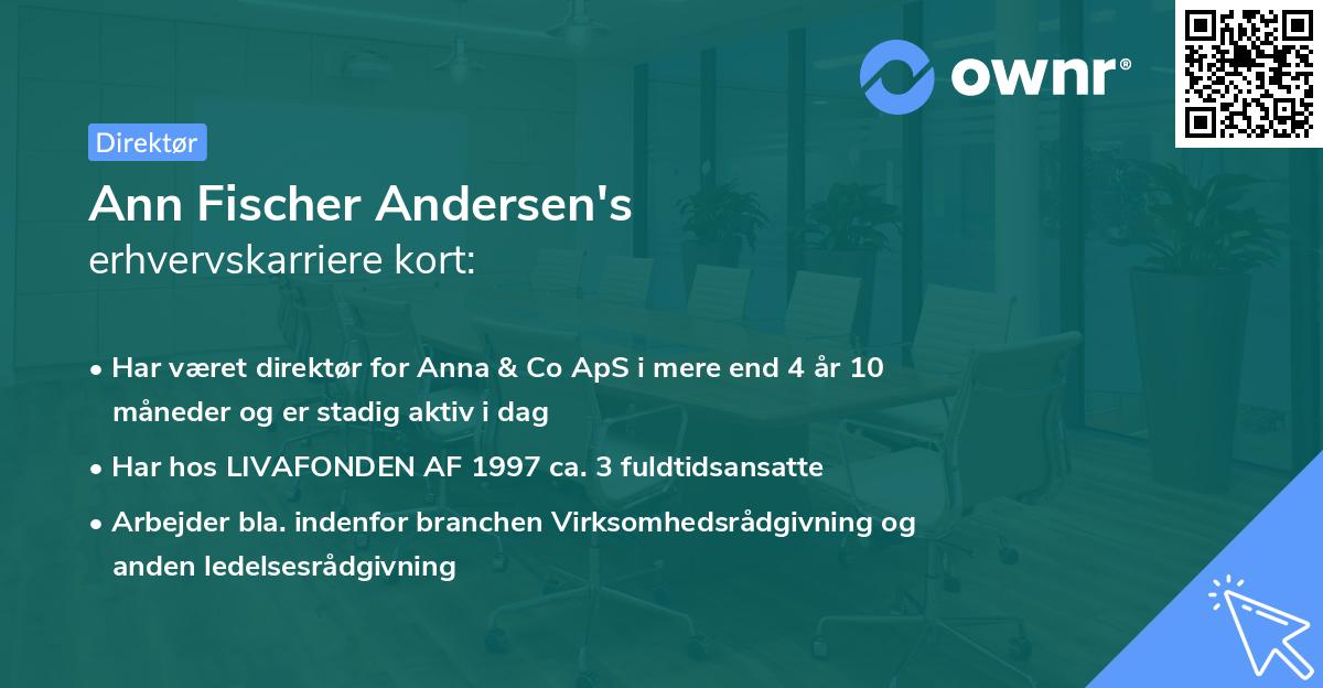 Ann Fischer Andersen's erhvervskarriere kort