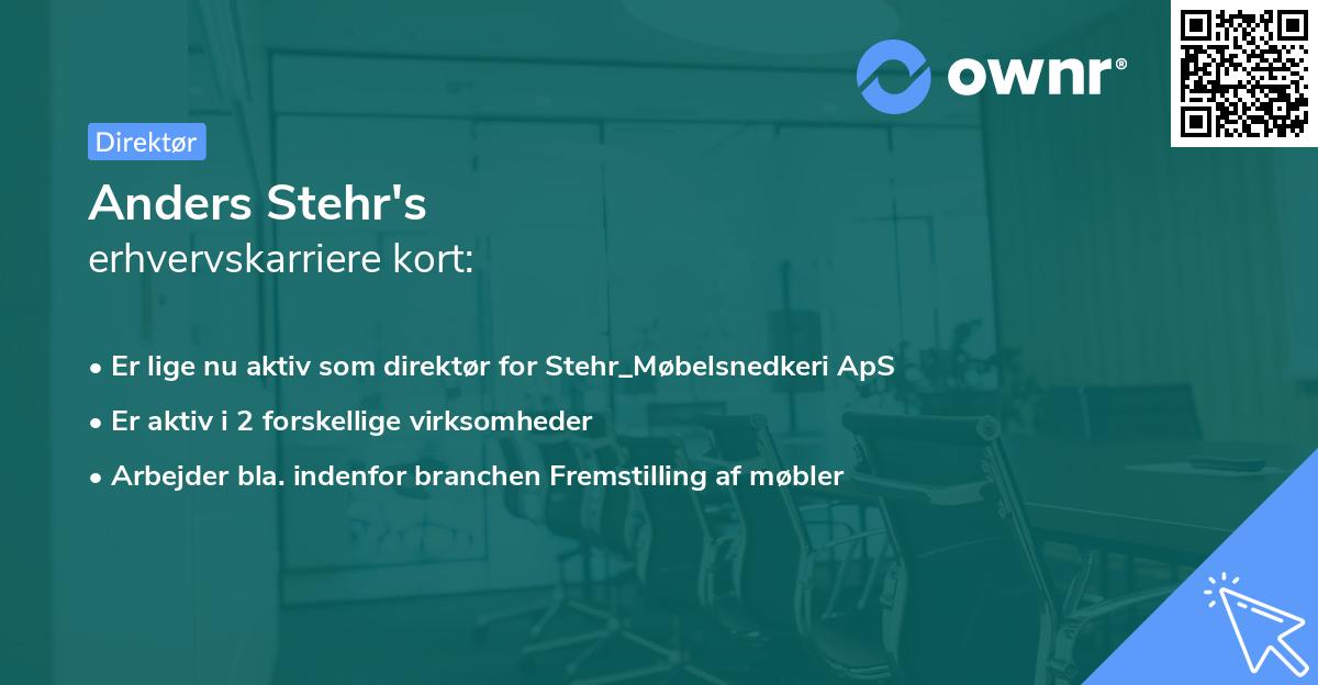 Anders Stehr's erhvervskarriere kort