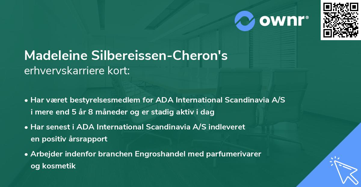 Madeleine Silbereissen-Cheron's erhvervskarriere kort