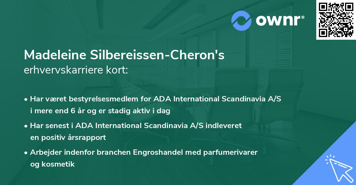 Madeleine Silbereissen-Cheron's erhvervskarriere kort