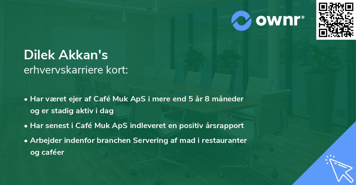 Dilek Akkan's erhvervskarriere kort