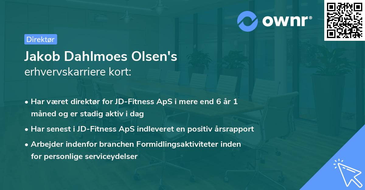 Jakob Dahlmoes Olsen's erhvervskarriere kort
