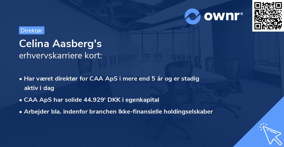Celina Aasberg's erhvervskarriere kort