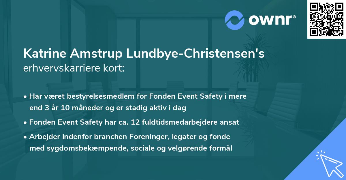 Katrine Amstrup Lundbye-Christensen's erhvervskarriere kort