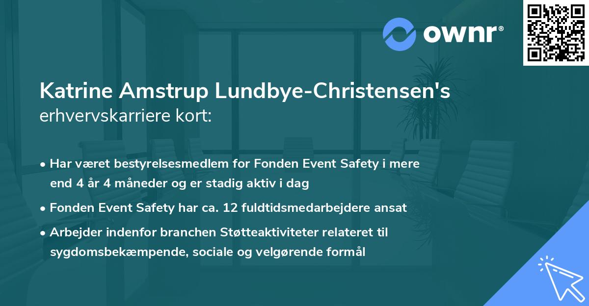 Katrine Amstrup Lundbye-Christensen's erhvervskarriere kort