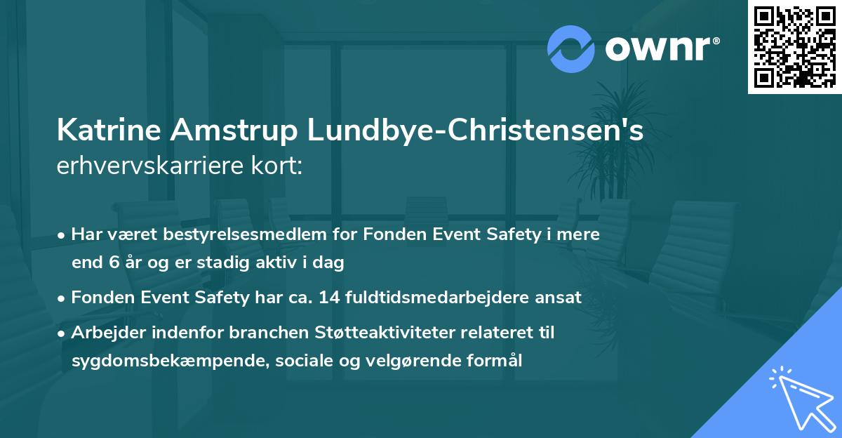 Katrine Amstrup Lundbye-Christensen's erhvervskarriere kort