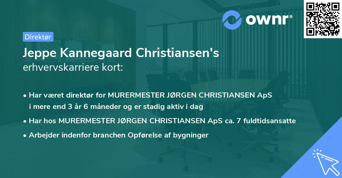 Jeppe Kannegaard Christiansen's erhvervskarriere kort