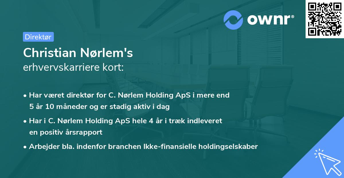 Christian Nørlem's erhvervskarriere kort