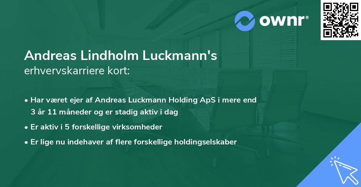 Andreas Lindholm Luckmann's erhvervskarriere kort