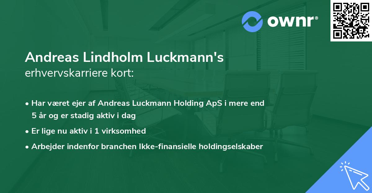 Andreas Lindholm Luckmann's erhvervskarriere kort