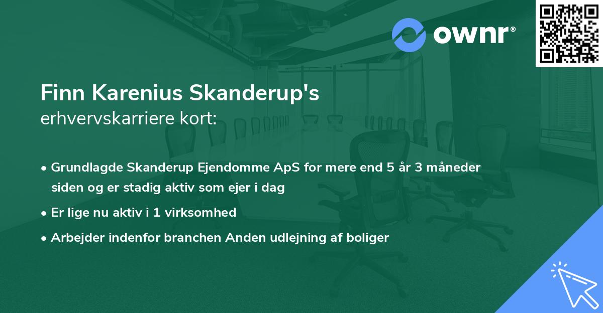 Finn Karenius Skanderup's erhvervskarriere kort