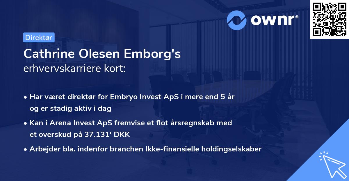 Cathrine Olesen Emborg's erhvervskarriere kort