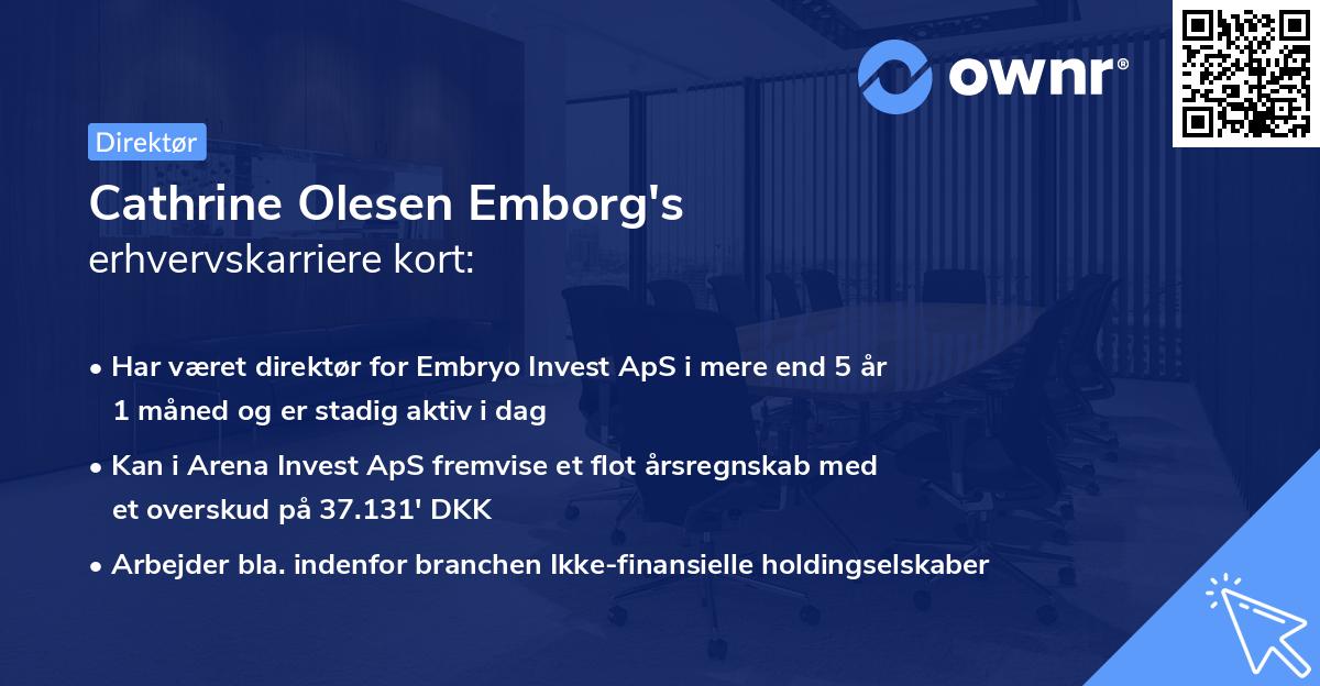 Cathrine Olesen Emborg's erhvervskarriere kort