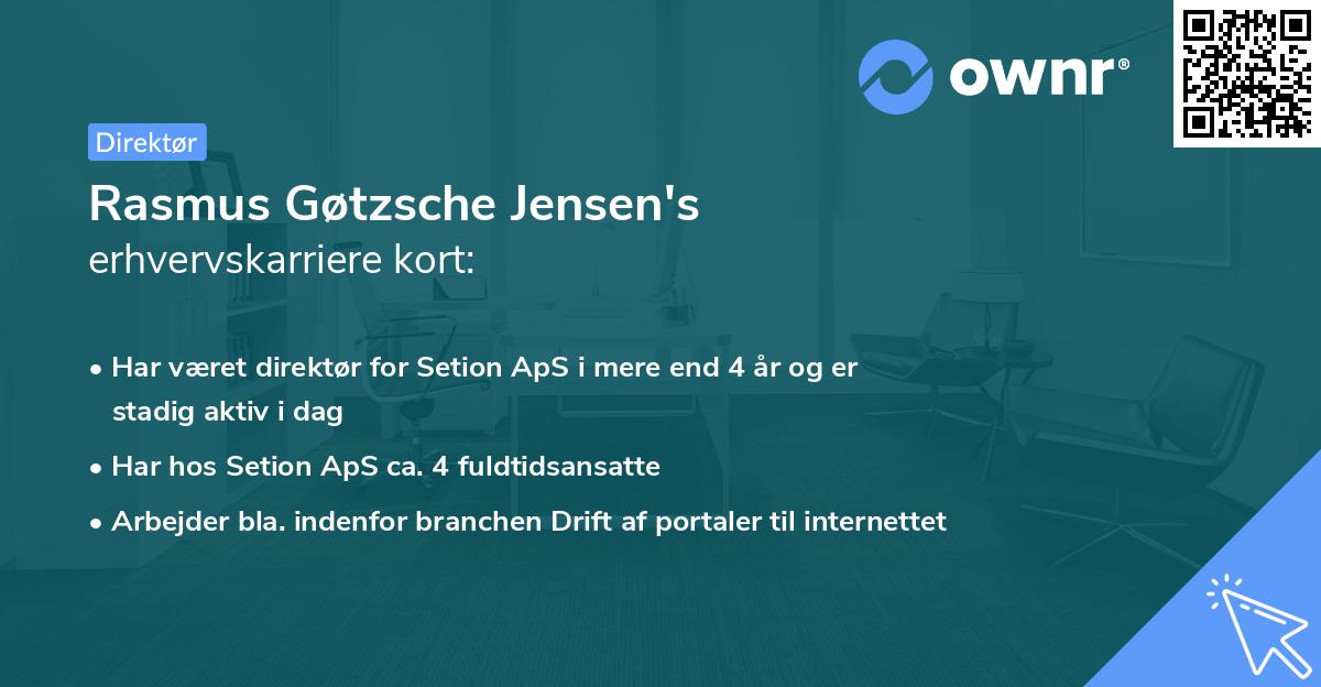 Rasmus Gøtzsche Jensen's erhvervskarriere kort