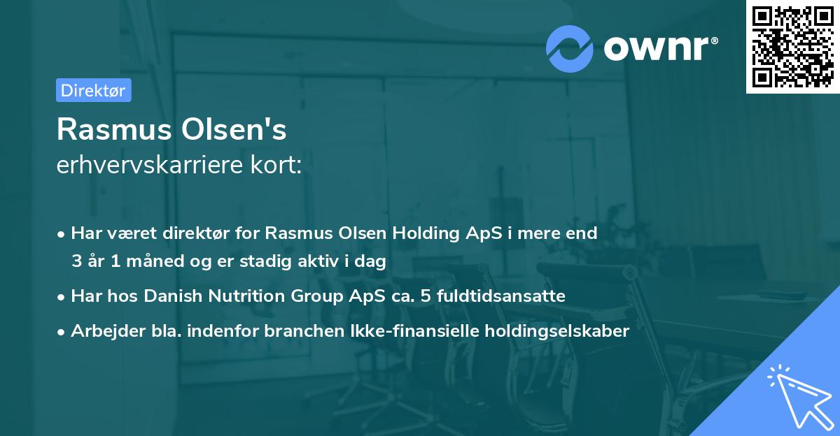 Rasmus Olsen's erhvervskarriere kort