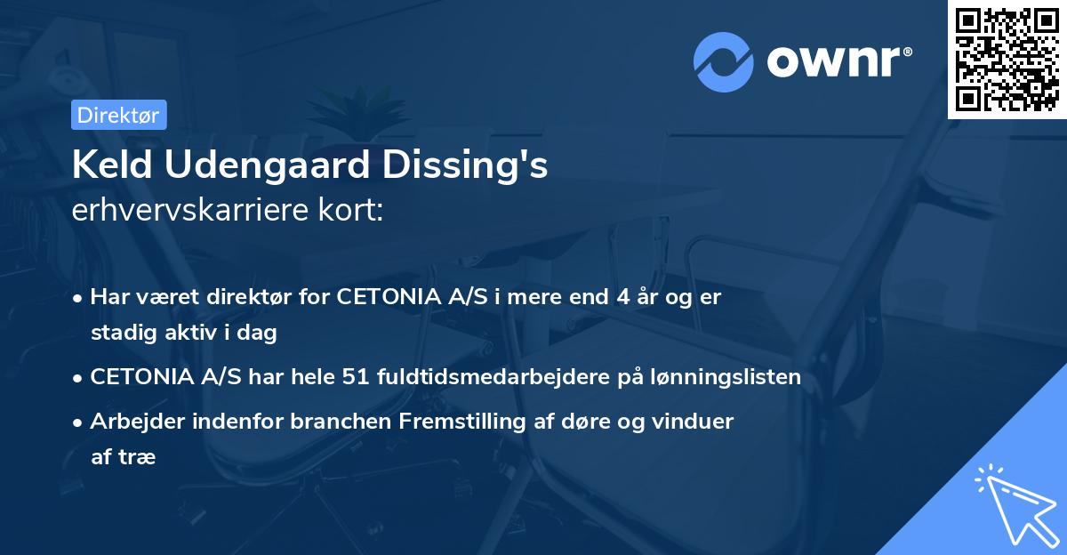 Keld Udengaard Dissing's erhvervskarriere kort