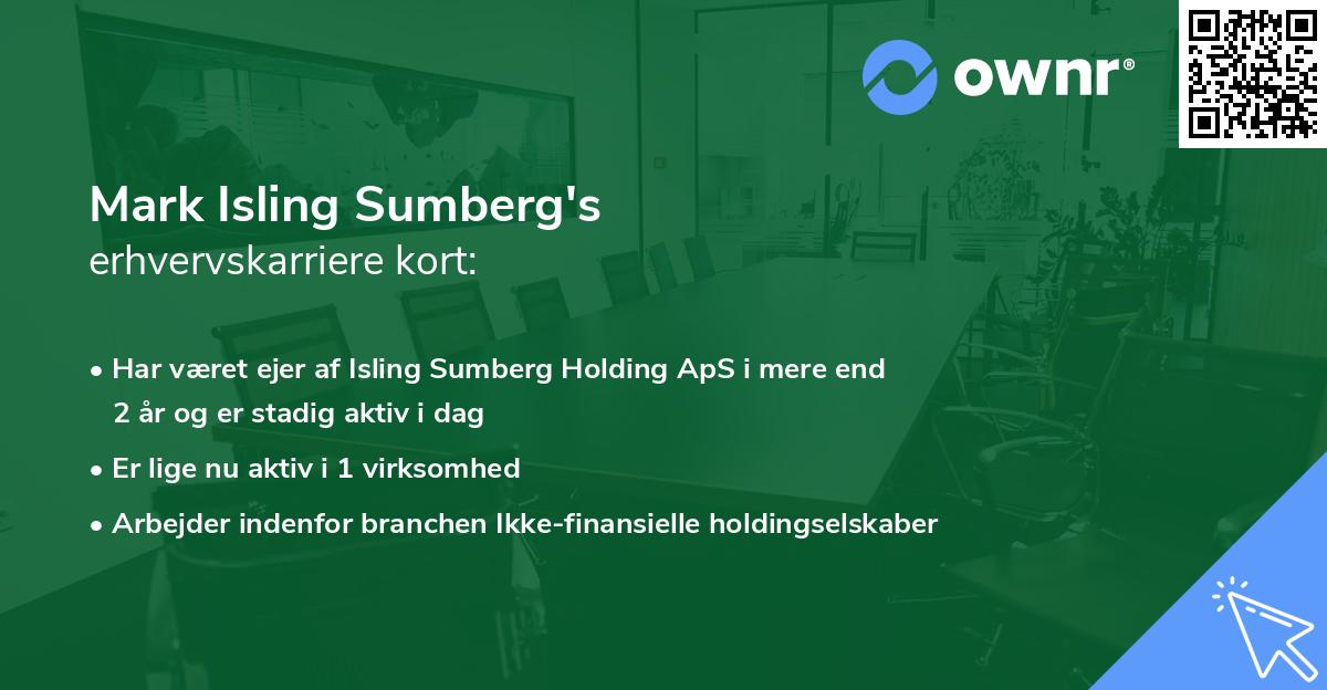 Mark Isling Sumberg's erhvervskarriere kort