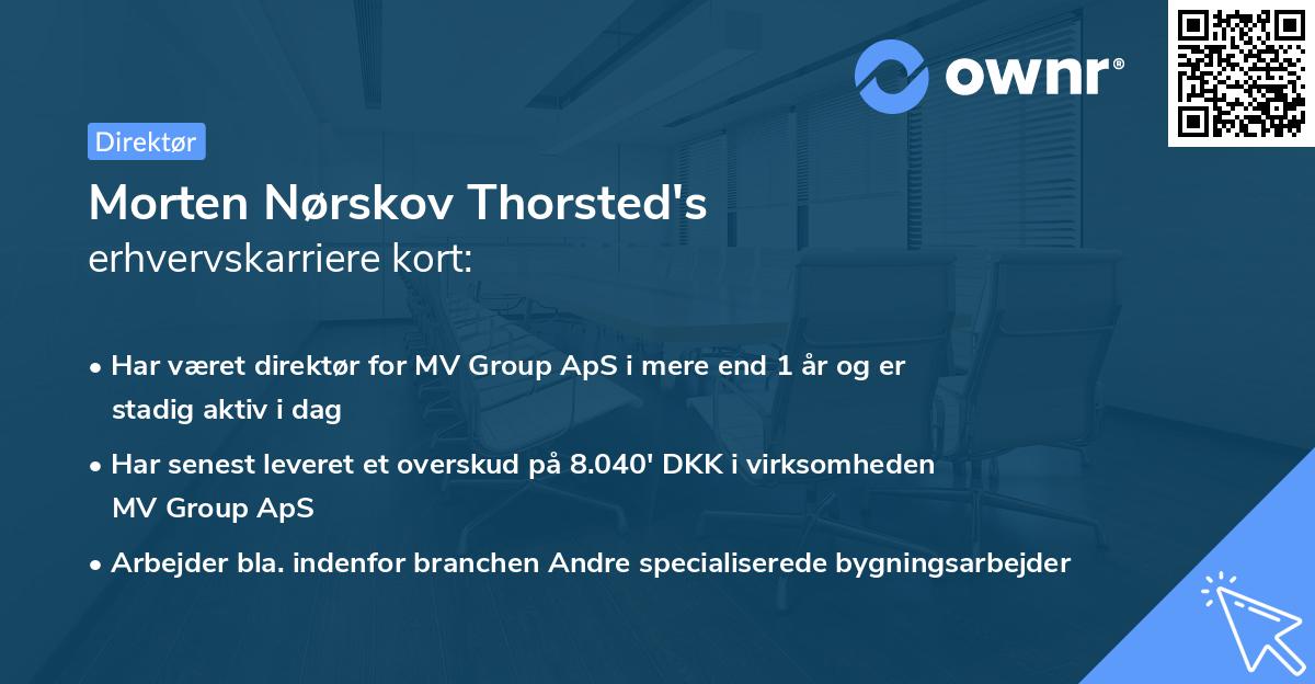 Morten Nørskov Thorsted's erhvervskarriere kort