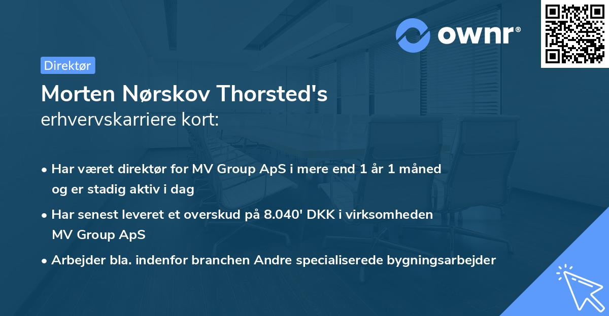 Morten Nørskov Thorsted's erhvervskarriere kort