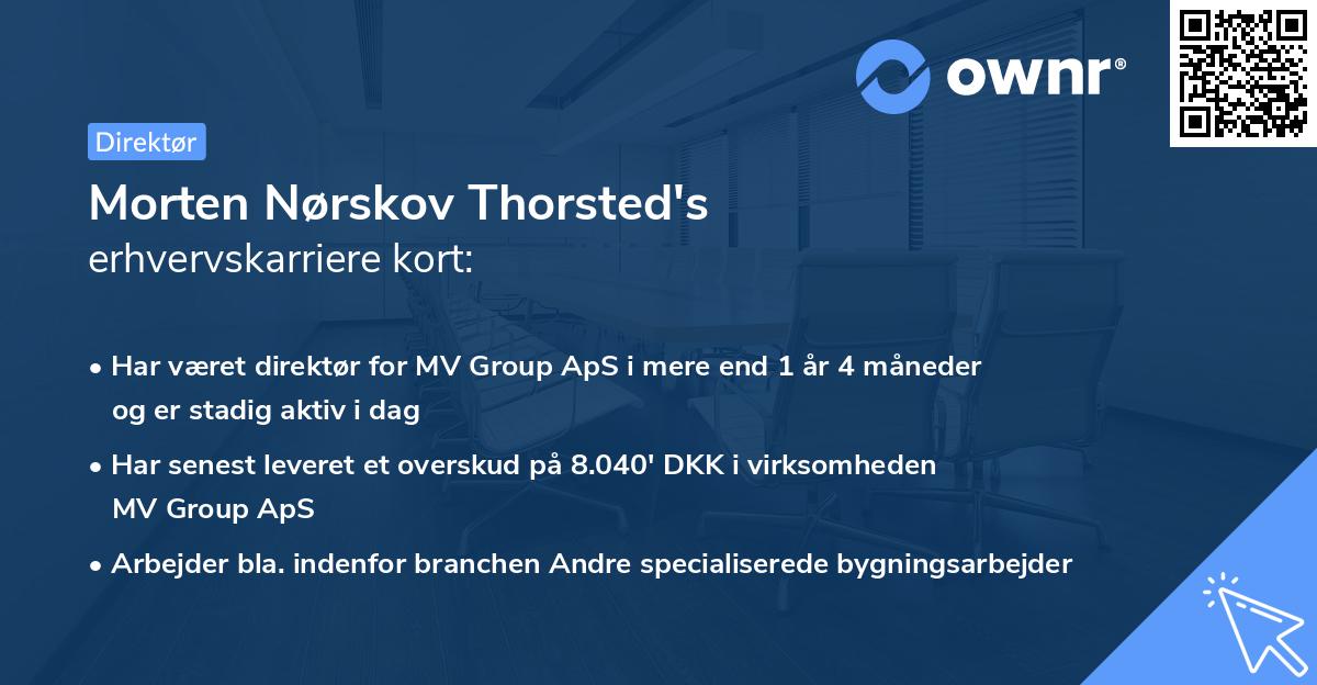 Morten Nørskov Thorsted's erhvervskarriere kort