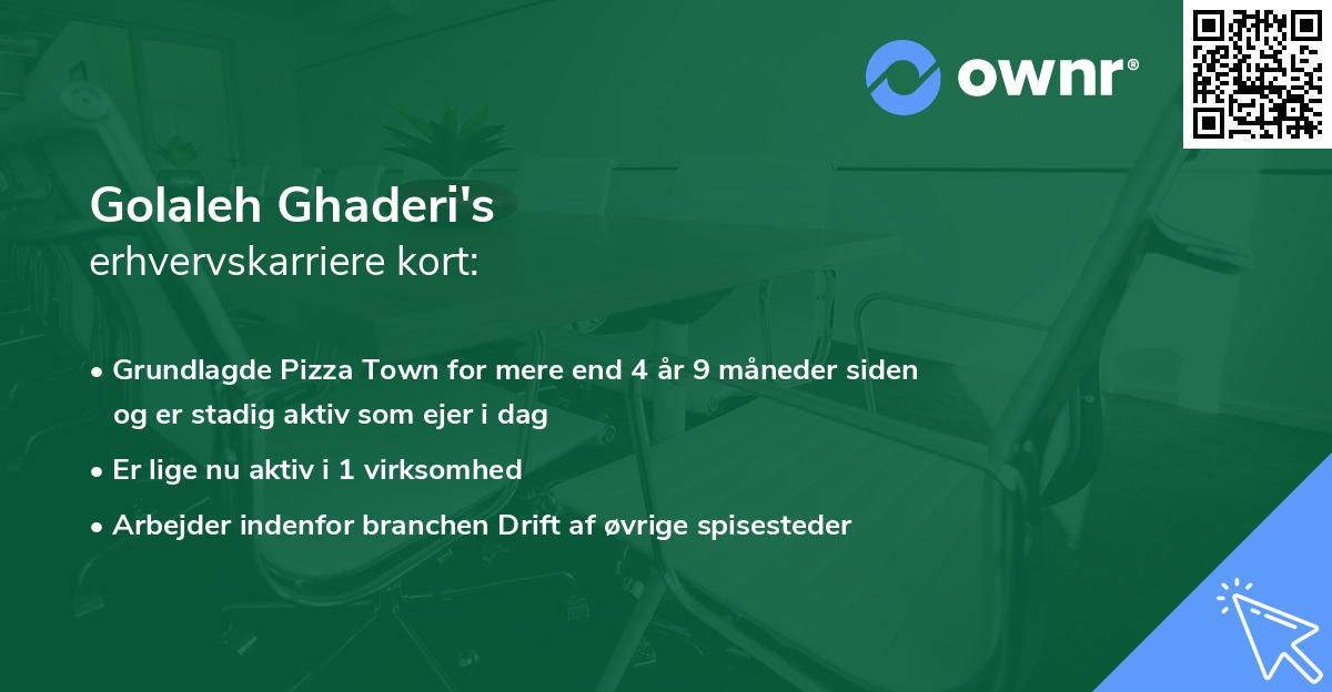 Golaleh Ghaderi's erhvervskarriere kort