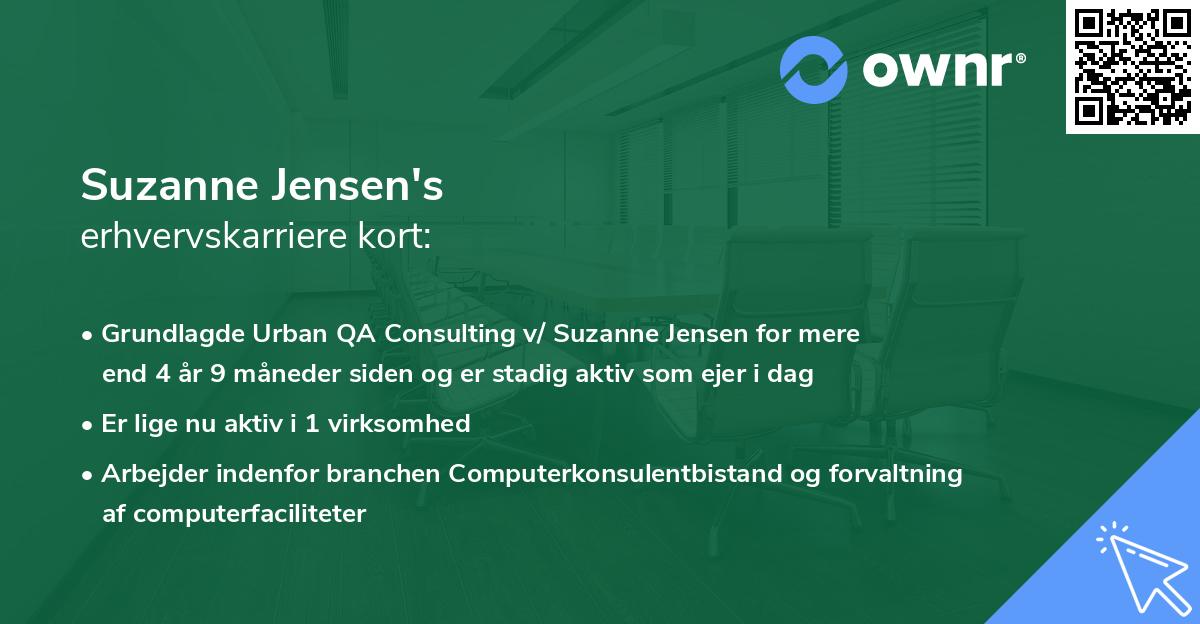 Suzanne Jensen's erhvervskarriere kort