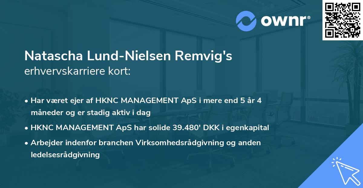 Natascha Lund-Nielsen Remvig's erhvervskarriere kort