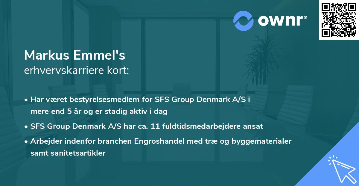Markus Emmel's erhvervskarriere kort