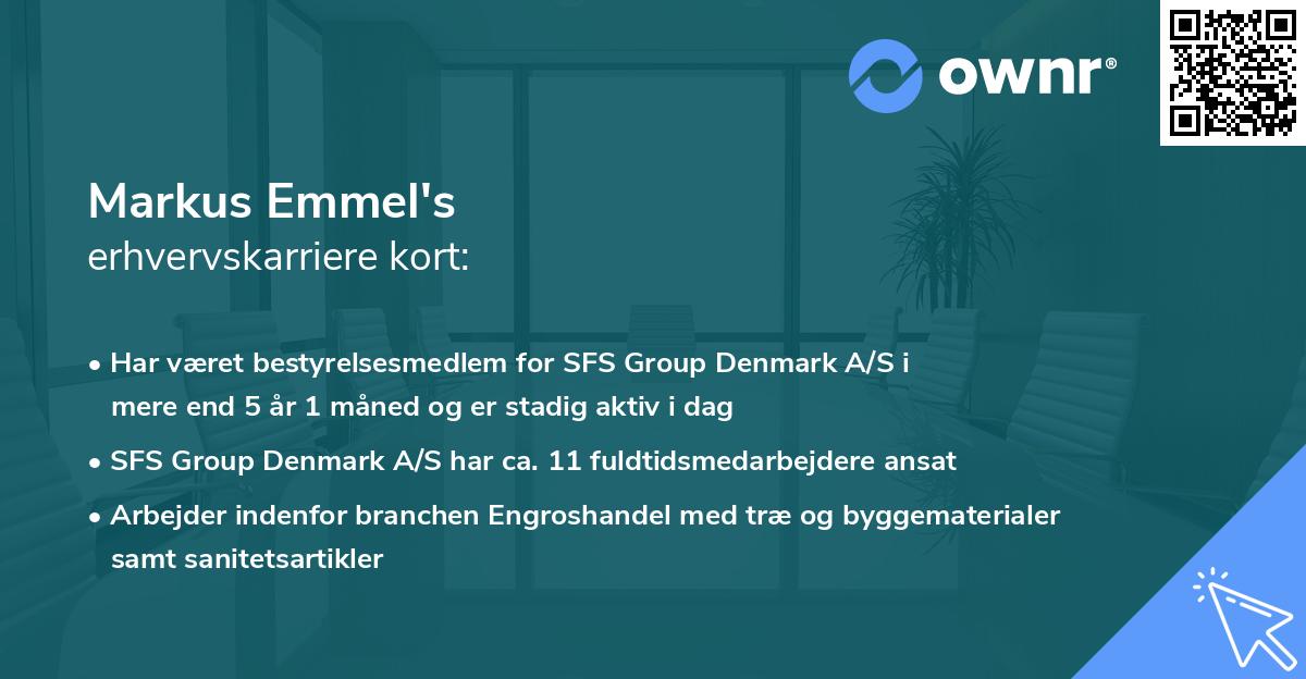 Markus Emmel's erhvervskarriere kort