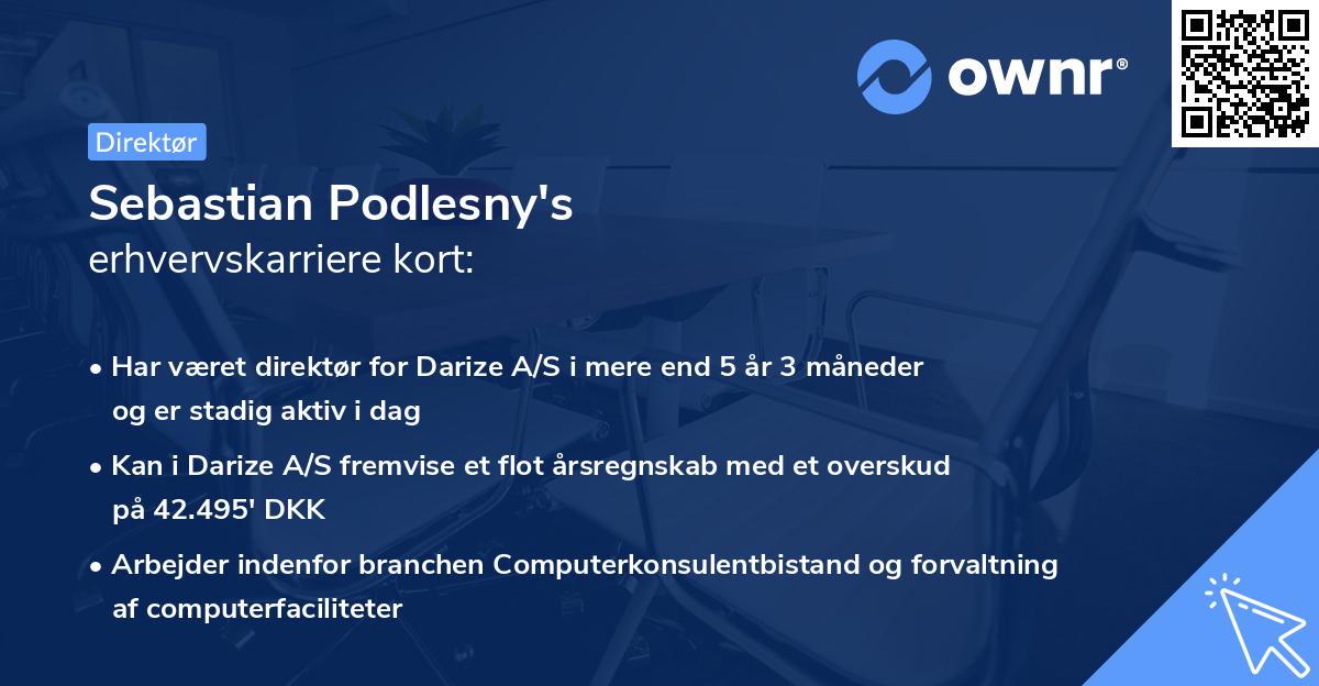 Sebastian Podlesny's erhvervskarriere kort