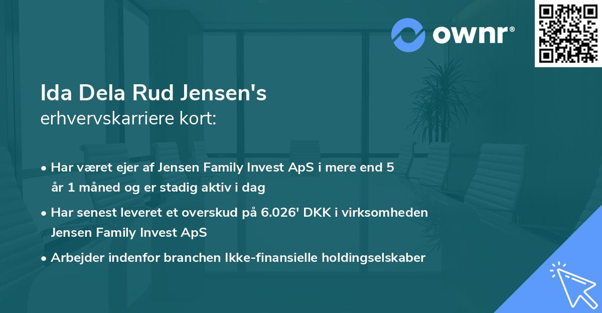 Ida Dela Rud Jensen's erhvervskarriere kort