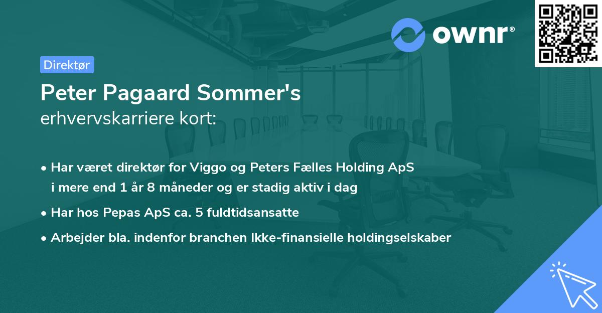 Peter Pagaard Sommer's erhvervskarriere kort