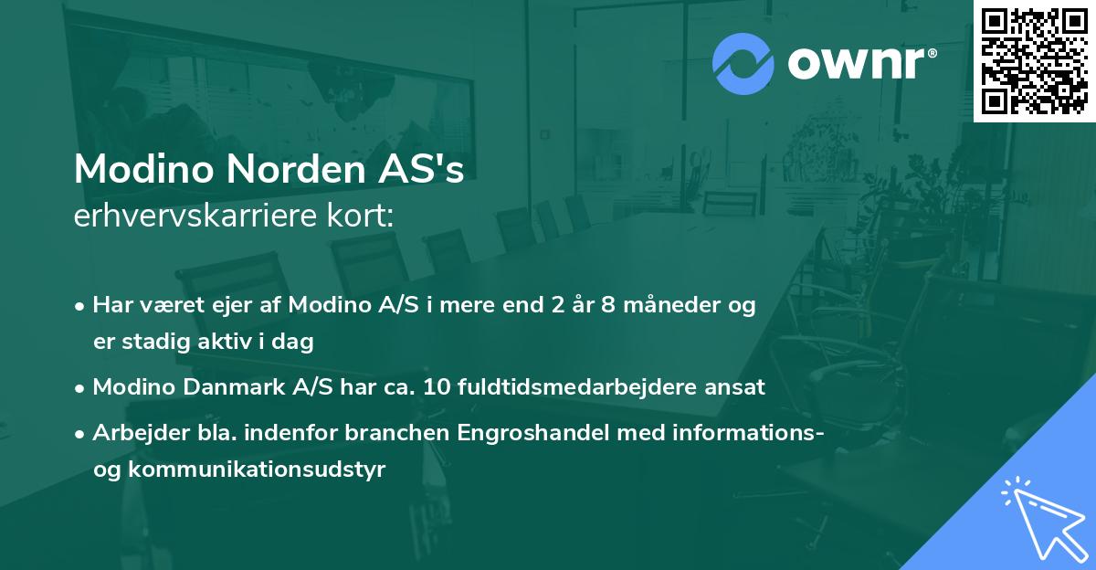 Modino Norden AS's erhvervskarriere kort