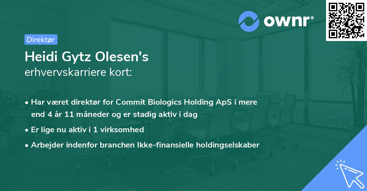 Heidi Gytz Olesen's erhvervskarriere kort