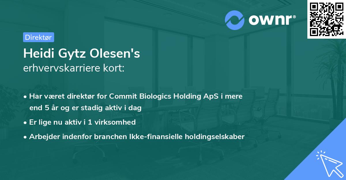 Heidi Gytz Olesen's erhvervskarriere kort