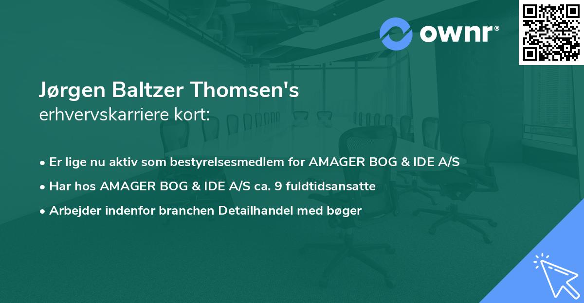 Jørgen Baltzer Thomsen's erhvervskarriere kort