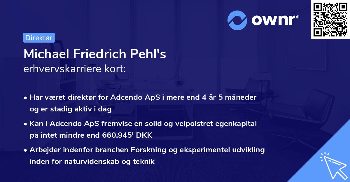Michael Friedrich Pehl's erhvervskarriere kort