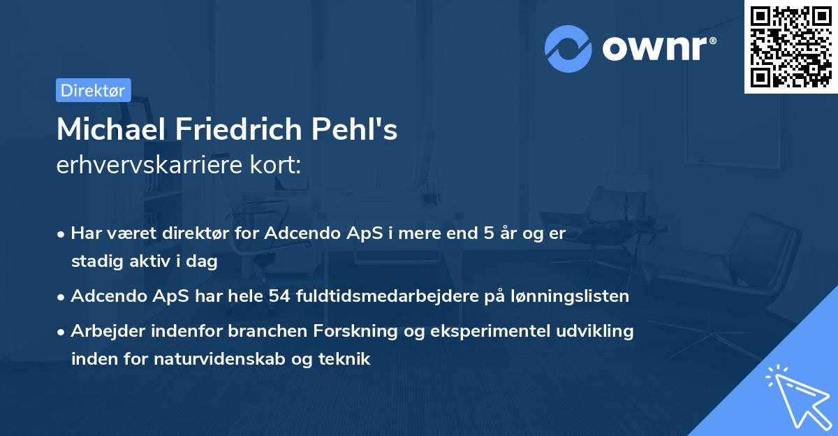 Michael Friedrich Pehl's erhvervskarriere kort
