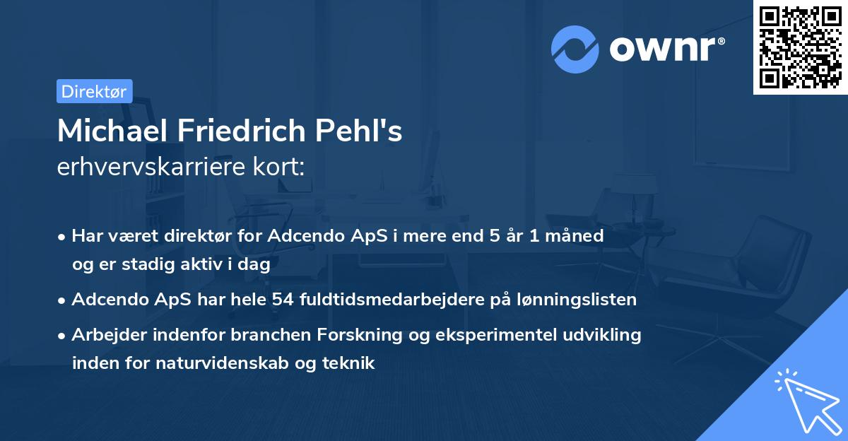 Michael Friedrich Pehl's erhvervskarriere kort