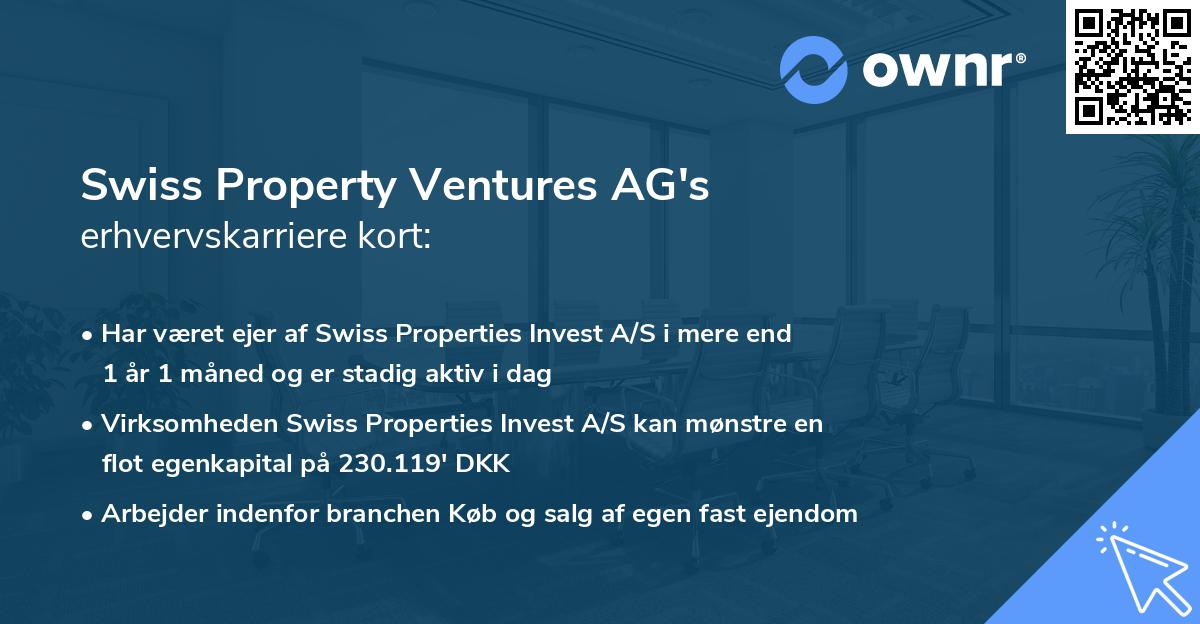 Swiss Property Ventures AG's erhvervskarriere kort
