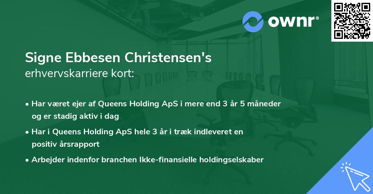 Signe Ebbesen Christensen's erhvervskarriere kort